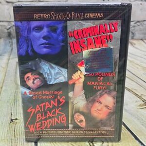Criminally Insane / Satan's Black Wedding DVD Triple Feature Horror Movies - NEW